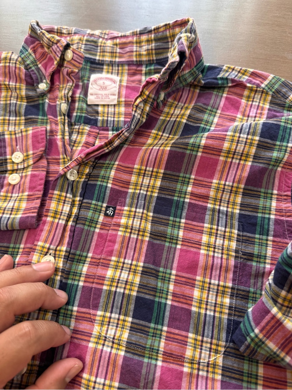 Brooks Brothers 346 Mens Small Multicolor Plaid Button Down Long Sleeve Shirt S - Picture 4 of 8